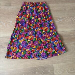 LeDamorVibrant Floral Midi Skirt#42